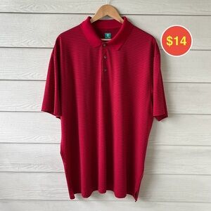 Pro Tour XSL Red Golf Polo Shirt XL Black Stripes Silky Soft Performance RN31104